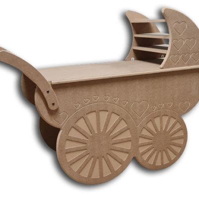 Wooden MDF Princess Pram