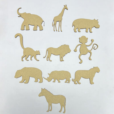Wooden MDF Assorted Zoo Animals Set 1