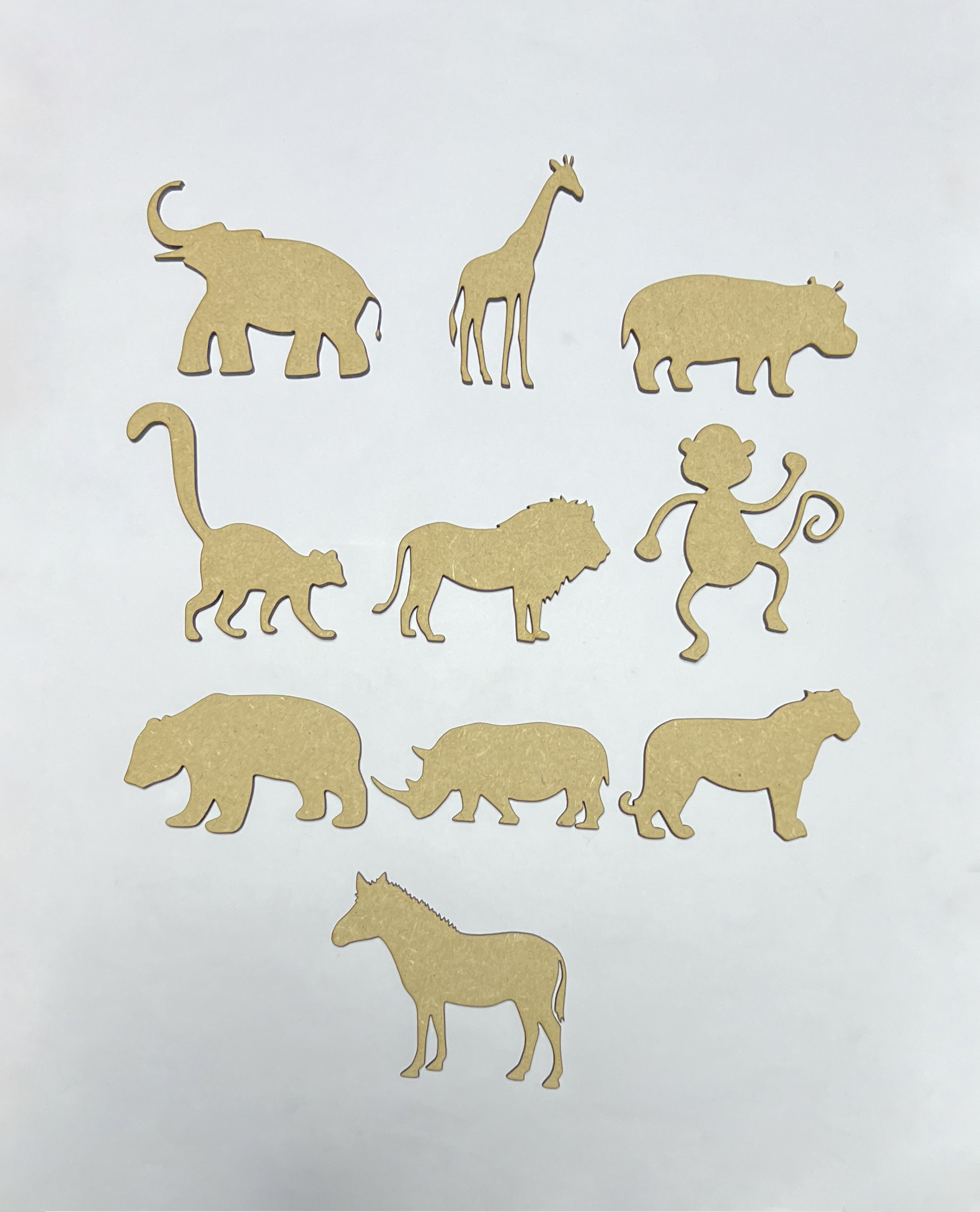 Mdf Animals Wooden MDF Assorted Zoo Animals (Set 1) | Candy Carts UK