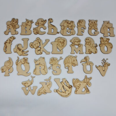 Wooden MDF Animal Alphabet Letters