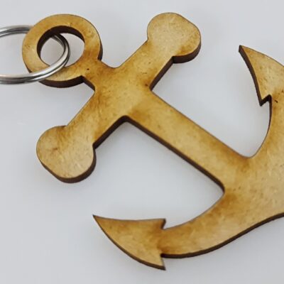 Wooden MDF Anchor Keyring