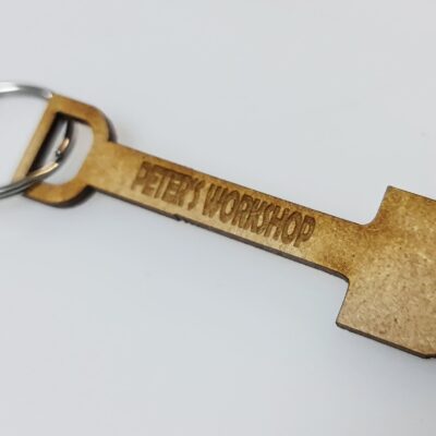 Personalised Shovel Workshop Keyring