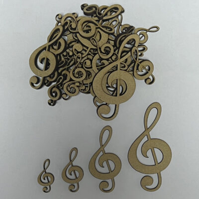 Wooden MDF Music Note Clef Craft Shape