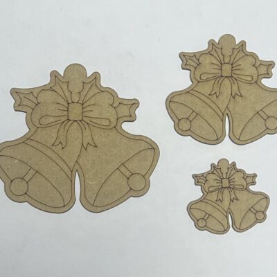 Wooden MDF Christmas Bells Wooden MDF Christmas Craft Blank Scrapbook Embellishments