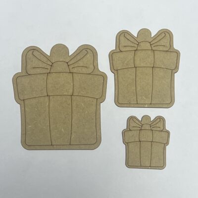 Wooden MDF Present Wooden MDF Christmas Craft Blank Scrapbook Embellishments