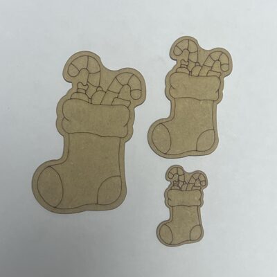 Wooden MDF Stocking Wooden MDF Christmas Craft Blank Scrapbook Embellishments