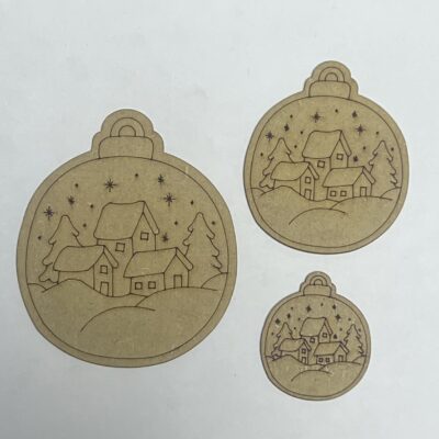 Wooden MDF Bauble Wooden MDF Christmas Craft Blank Scrapbook Embellishments