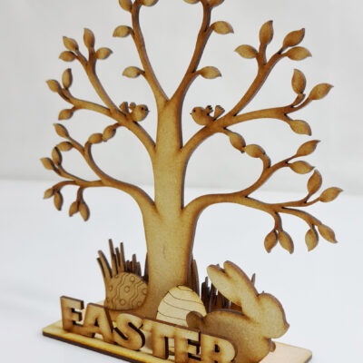 Wooden MDF Easter Tree Decoration Set Decorative Kit with MDF Easter Eggs
