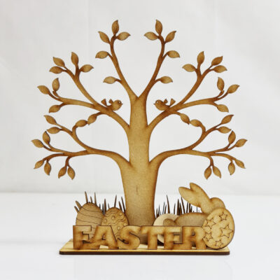Wooden MDF Easter Tree Decoration Set Decorative Kit with MDF Easter Eggs