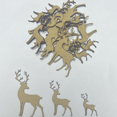 Wooden MDF Santa's Reindeer Christmas Craft Blank Embellishments