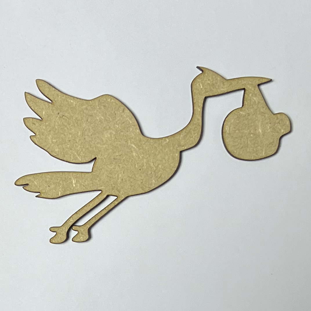 Stork with Baby Craft Shapes