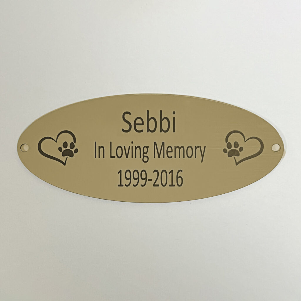 Personalisable Pet Memorial Plaque - Brass Effect