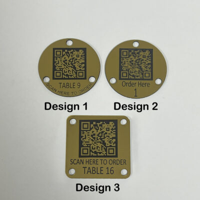 Brass Effect QR Code Table Numbers