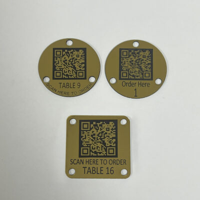 Brass Effect QR Code Table Numbers